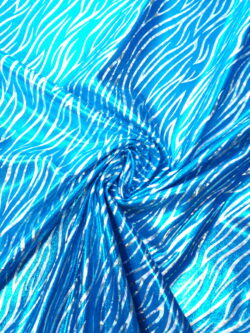 Lycra blauw shine zilver savana