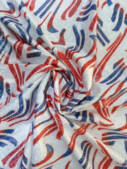 Lycra rood wit blauw