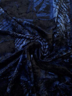 Velours blauw/zwart