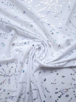 Lycra wit spray flash hologramzilver