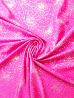 Lycra roze spiraal zilver