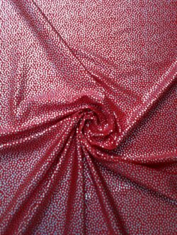 Lycra rood stip zilver