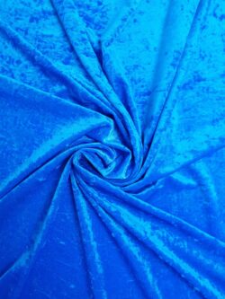 Velours crushed blauw mediterraneo