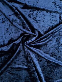 Velours crushed blauw navy