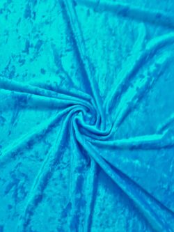 Velours crushed blauw turchese