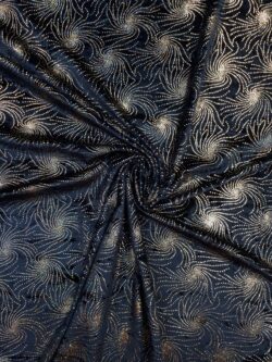 Velours crushed zwart spiro hologram goud