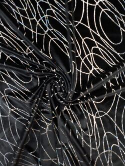 Velours smooth zwart collier hologram goud
