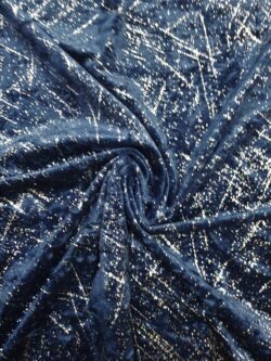 Velours crushed blauw ballo flash hologram zilver