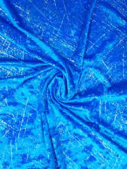 Velours crushed blauw royal ballo flash hologram zilver