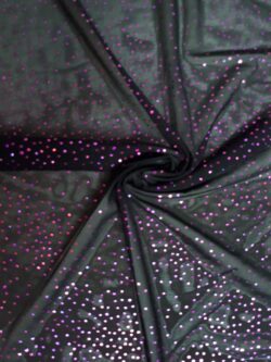 Mesh gaas zwart metallic fuchsia twinkle