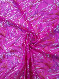 Mesh gaas roze metallic rood/paars/zilver