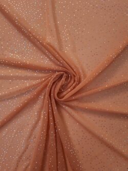 Mesh gaas huid metallic zilver hologram twinkle