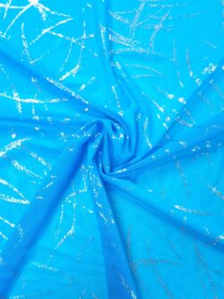 Mesh gaas blauw metallic zilver samurai