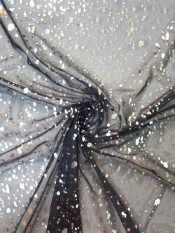 Mesh gaas zwart metallic zilver storm