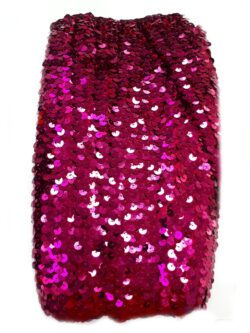 Rekbaar paillettenband donker roze 4 cm breed