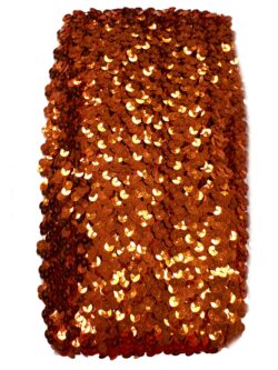 Rekbaar paillettenband koper 1 cm breed