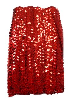 Rekbaar paillettenband rood 2 cm breed